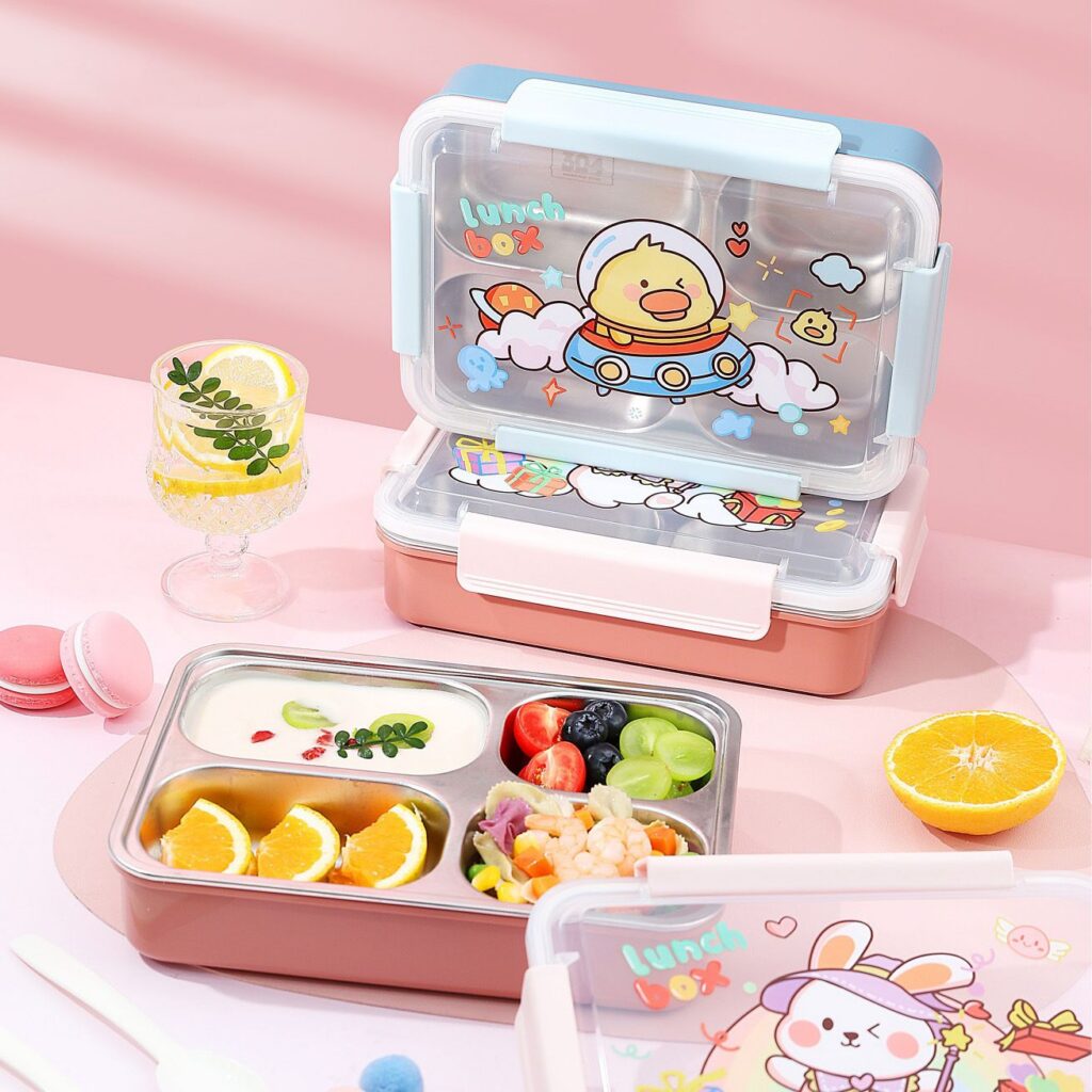 Wholesale 304 Stainless Steel Bento Lunch Box, Stackable Food Container, Cartoon