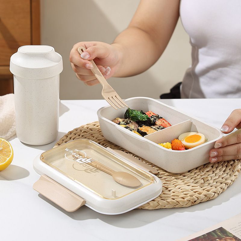 Wholesale Wheat Fiber /PP/AS/ Silicone Bento Lunch Box, for School and Office