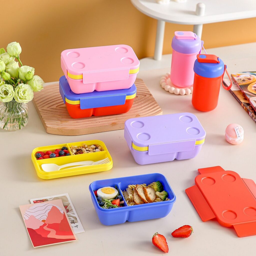 Wholesale Plastic Bento Lunch Box, Leak-Proof Lunch Container, Double-Layer