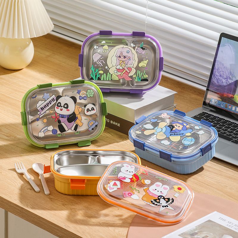 Wholesale Plastic Bento Lunch Box, Leak-Proof Lunch Container, Cartoon
