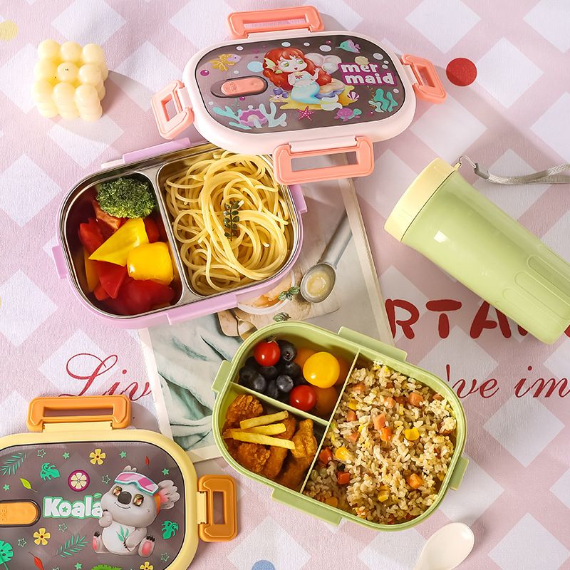 Wholesale 304 Stainless Steel Bento Lunch Box, for Kids and Students, Plastic