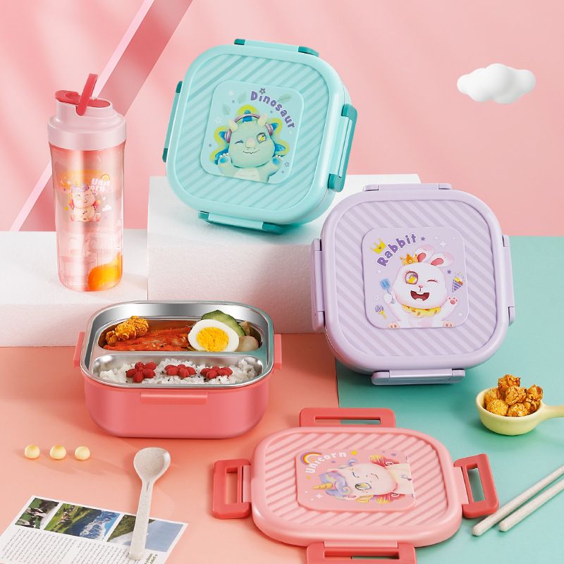 Wholesale 304 Stainless Steel Bento Lunch Box, Cartoon for School and Office