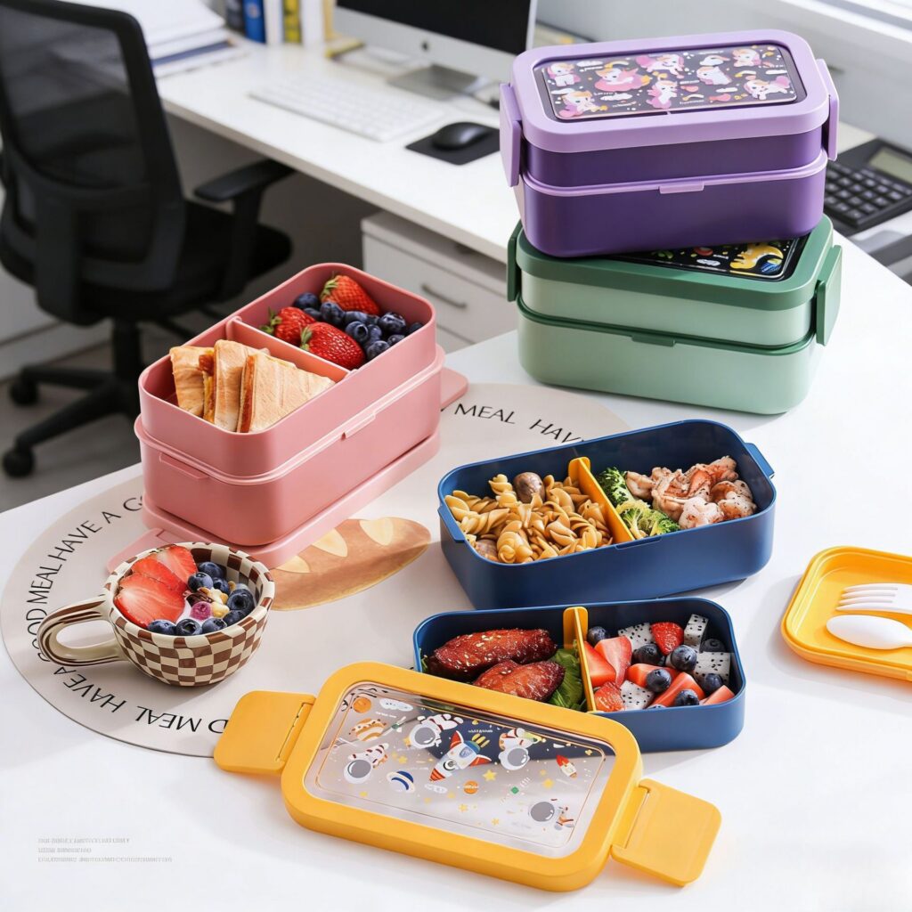 Wholesale PP+ Silicone +AS Bento Lunch Box, Kids Leak-Proof Lunch Container