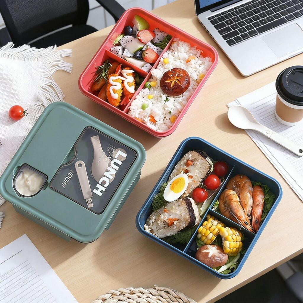 Wholesale PP+PS+ Silicone Bento Lunch Box, Microwave Safe Bento Box