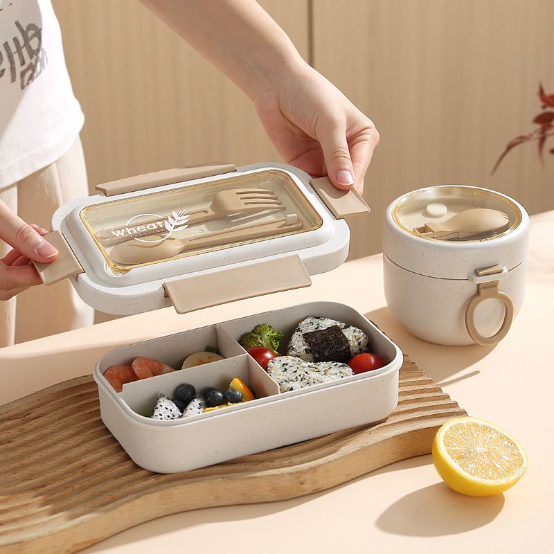 Wholesale Wheat Fiber /PP/AS/ Silicone Bento Lunch Box, Microwave Safe Bento Box