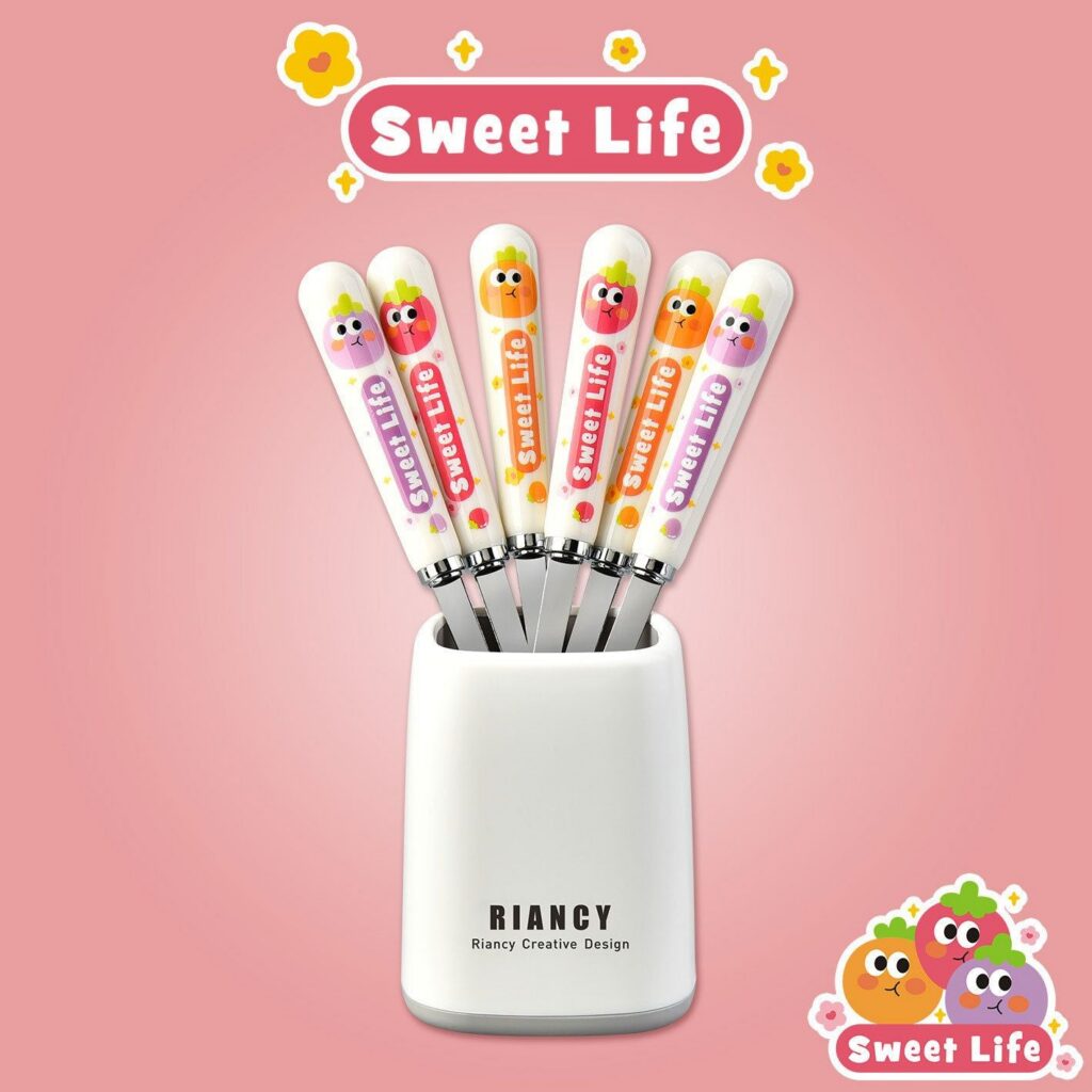 Wholesale Stainless Steel Fruit Fork, Cartoon Portable Snack Fork