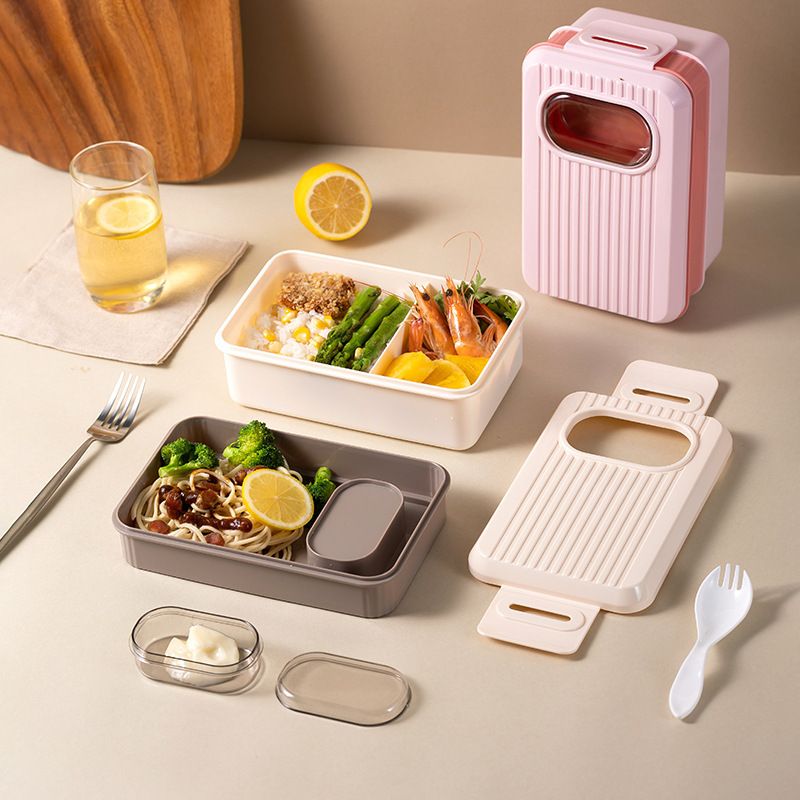 Wholesale Plastic Bento Lunch Box, 2-Layer for Meal Prep Brands