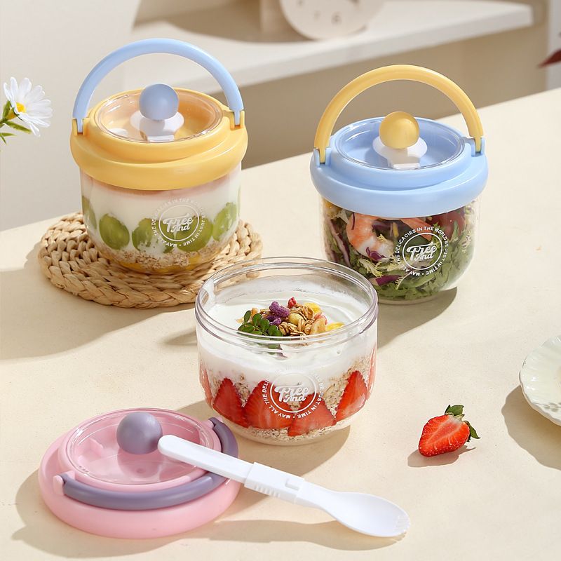 Wholesale PP+ Silicone +AS+ABS Soup Cup, Transparent Portable Breakfast