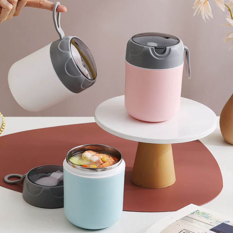 Wholesale 304 Stainless Steel Soup Cup, with Lid Heat-Resistant Breakfast Cup