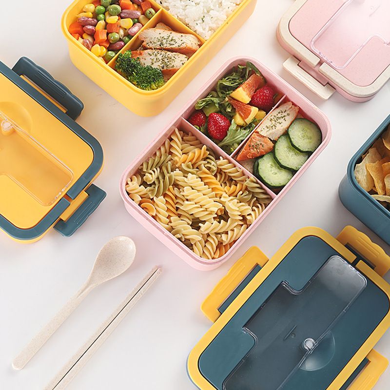 Wholesale Wheat +PP Bento Lunch Box, Microwave Safe Bento Box