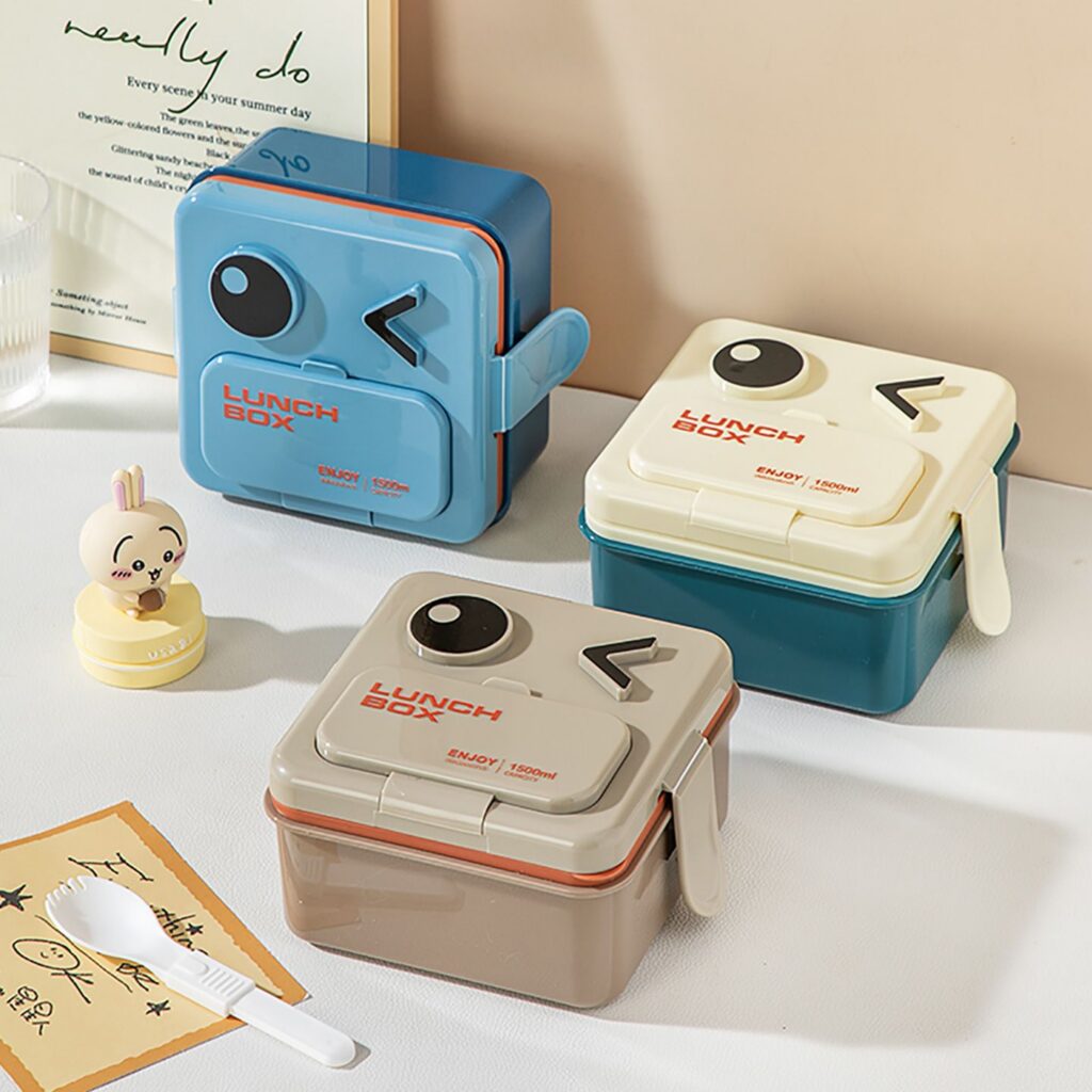 Wholesale PP+TPE+ Silicone Bento Lunch Box, 2-Layer Bento Style Food Box