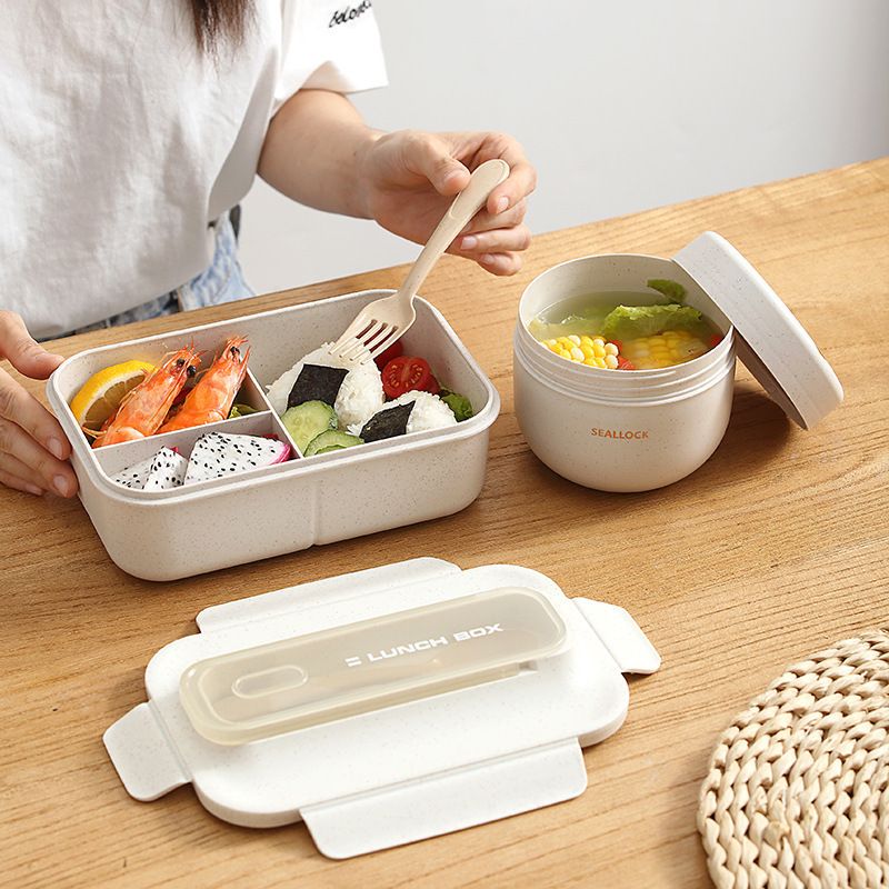 Wholesale Wheat Fiber /PP/AS/ Silicone Bento Lunch Box, Compartment, Office - 图片 4