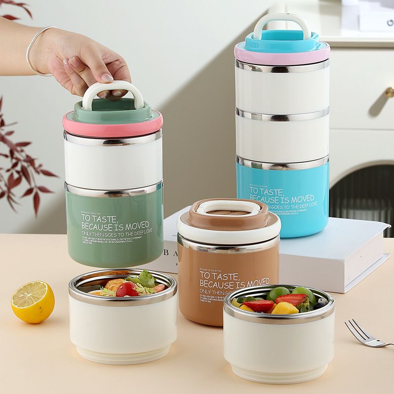 Wholesale 304 Stainless Steel Bento Lunch Box, 2-Layer Compartment