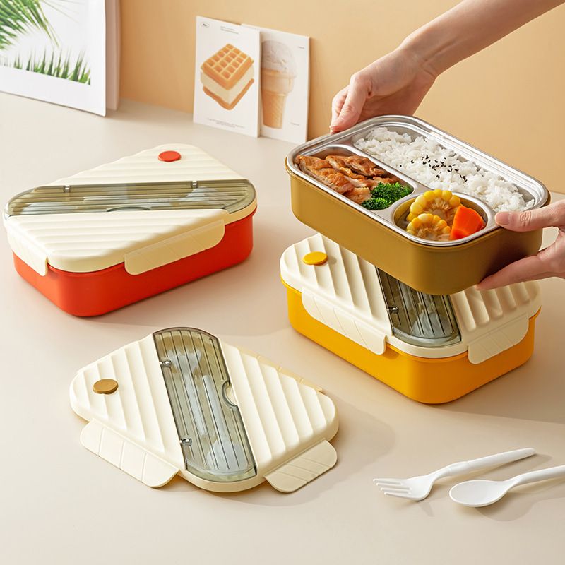 Wholesale 304 Stainless Steel Bento Lunch Box, Rectangular Stackable Food Container