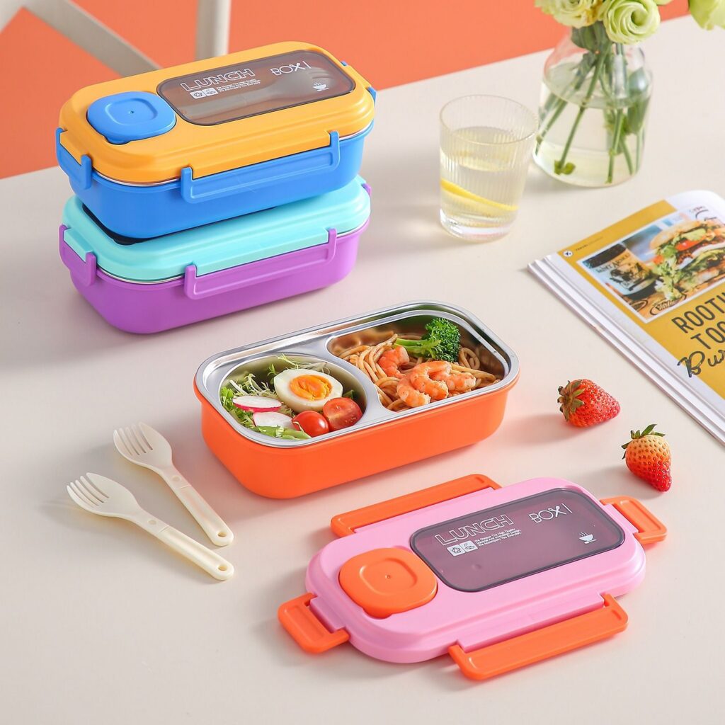 Wholesale 304 Stainless Steel Bento Lunch Box, Portable Stackable Food Container