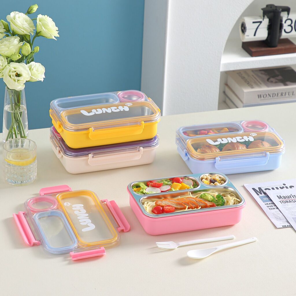 Wholesale 304 Stainless Steel Bento Lunch Box, Stackable Food Container, Stylish