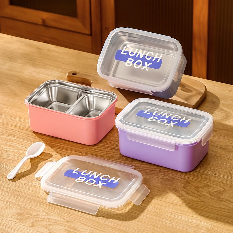 Wholesale 304 Stainless Steel Bento Lunch Box, with Lid for Kids and Students