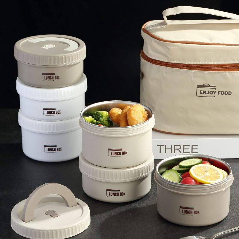 Wholesale Stainless Steel Bento Lunch Box, Round Stackable Food Container