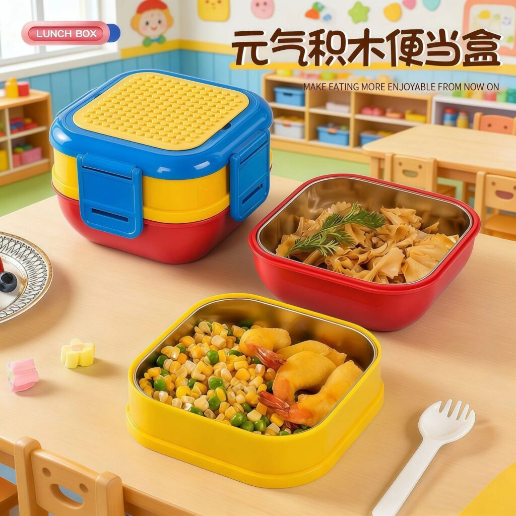Wholesale 304 Stainless Steel Bento Lunch Box, for School and Office, Cartoon