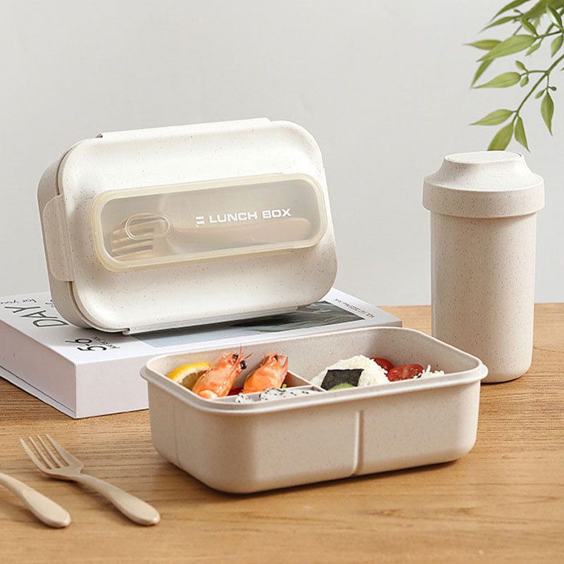 Wholesale Wheat Fiber /PP/AS/ Silicone Bento Lunch Box, Compartment, Office - 图片 2