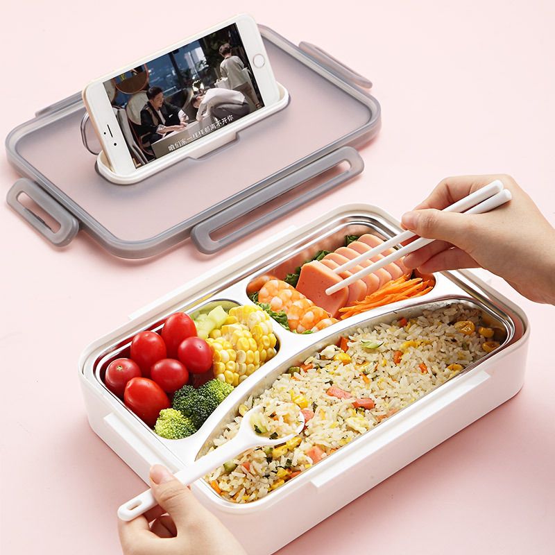 Wholesale 304 Stainless Steel Bento Lunch Box, Compartment, Office - 图片 2