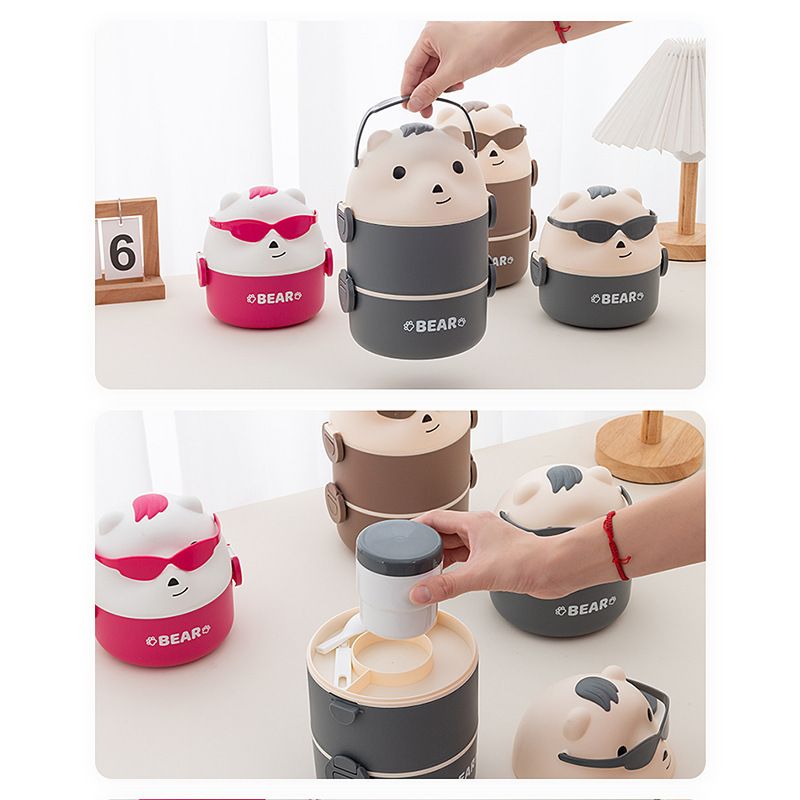 Wholesale Plastic Bento Lunch Box, 2-Layer for Kids and Students - 图片 3